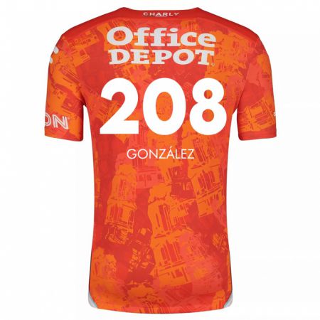 Kandiny Női Osvaldo González #208 Narancssárga Fehér Idegenbeli Jersey 2024/25 Mez Póló Ing