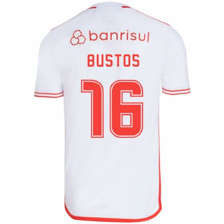 Kandiny Női Fabricio Bustos #16 Fehér Piros Idegenbeli Jersey 2024/25 Mez Póló Ing