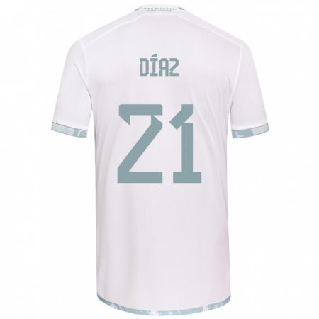 Kandiny Női Marcelo Díaz #21 Fehér Szürke Idegenbeli Jersey 2024/25 Mez Póló Ing