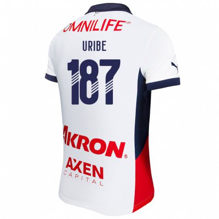 Kandiny Női Juan Uribe #187 Fehér Piros Kék Idegenbeli Jersey 2024/25 Mez Póló Ing