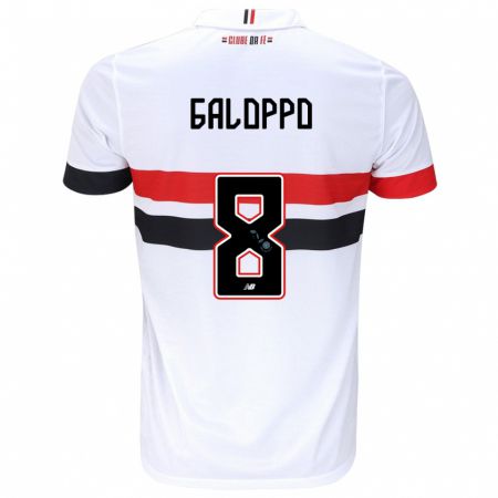 Kandiny Gyermek Giuliano Galoppo #8 Fehér Piros Fekete Hazai Jersey 2024/25 Mez Póló Ing