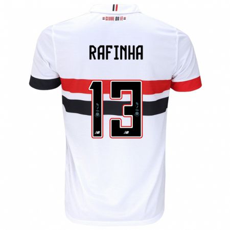 Kandiny Gyermek Rafinha #13 Fehér Piros Fekete Hazai Jersey 2024/25 Mez Póló Ing