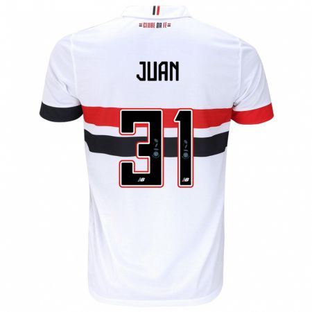 Kandiny Gyermek Juan #31 Fehér Piros Fekete Hazai Jersey 2024/25 Mez Póló Ing