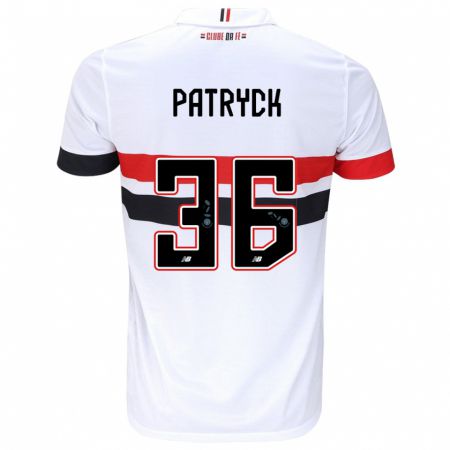 Kandiny Gyermek Patryck #36 Fehér Piros Fekete Hazai Jersey 2024/25 Mez Póló Ing