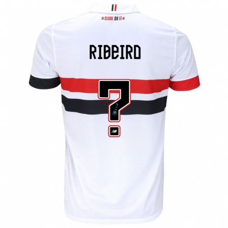 Kandiny Gyermek Thiago Ribeiro #0 Fehér Piros Fekete Hazai Jersey 2024/25 Mez Póló Ing