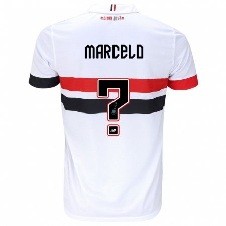 Kandiny Gyermek Marcelo #0 Fehér Piros Fekete Hazai Jersey 2024/25 Mez Póló Ing