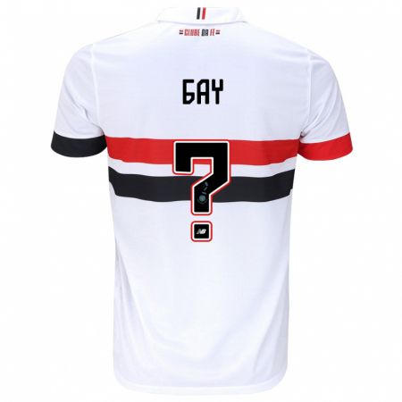 Kandiny Gyermek Ganael Gay #0 Fehér Piros Fekete Hazai Jersey 2024/25 Mez Póló Ing