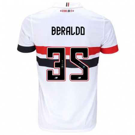 Kandiny Gyermek Lucas Beraldo #35 Fehér Piros Fekete Hazai Jersey 2024/25 Mez Póló Ing