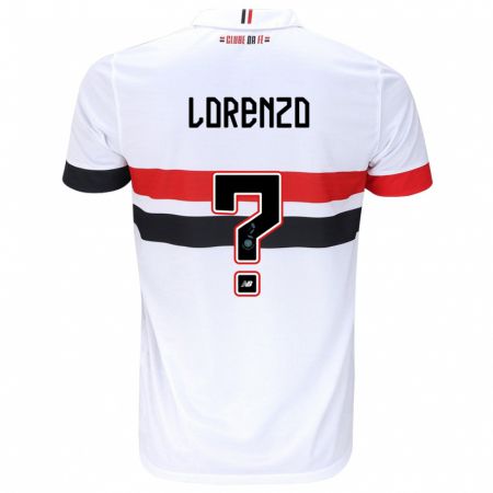 Kandiny Gyermek Lorenzo #0 Fehér Piros Fekete Hazai Jersey 2024/25 Mez Póló Ing