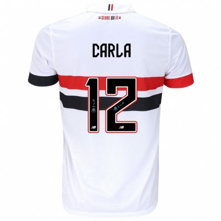 Kandiny Gyermek Carla Maria Da Silva #12 Fehér Piros Fekete Hazai Jersey 2024/25 Mez Póló Ing