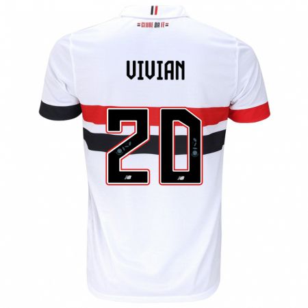 Kandiny Gyermek Vivian #20 Fehér Piros Fekete Hazai Jersey 2024/25 Mez Póló Ing