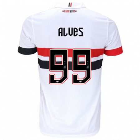 Kandiny Gyermek Letícia Alves #99 Fehér Piros Fekete Hazai Jersey 2024/25 Mez Póló Ing