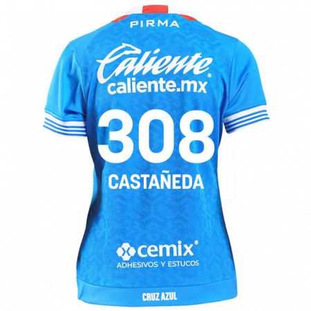 Kandiny Gyermek Emiliano Castañeda #308 Égszínkék Hazai Jersey 2024/25 Mez Póló Ing