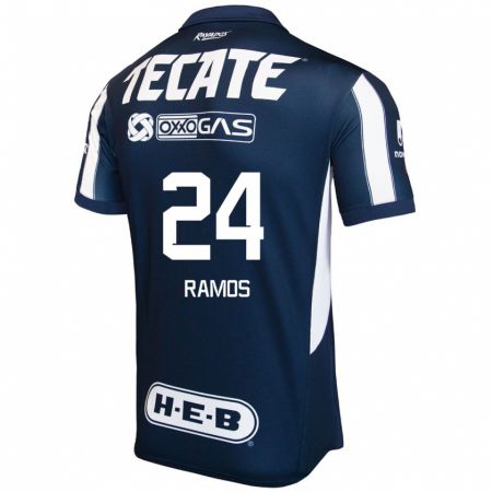 Kandiny Gyermek César Ramos #24 Kék Piros Fehér Hazai Jersey 2024/25 Mez Póló Ing