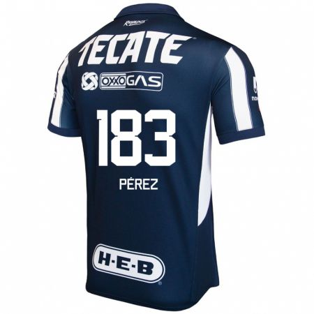 Kandiny Gyermek Santiago Pérez #183 Kék Piros Fehér Hazai Jersey 2024/25 Mez Póló Ing