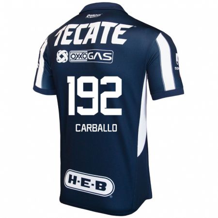 Kandiny Gyermek Erick Carballo #192 Kék Piros Fehér Hazai Jersey 2024/25 Mez Póló Ing