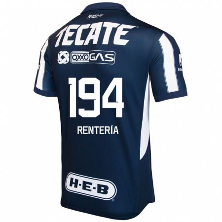 Kandiny Gyermek Ricardo Rentería #194 Kék Piros Fehér Hazai Jersey 2024/25 Mez Póló Ing