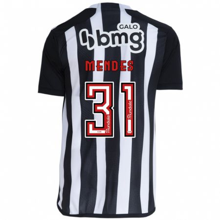 Kandiny Gyermek Matheus Mendes #31 Fehér Fekete Hazai Jersey 2024/25 Mez Póló Ing