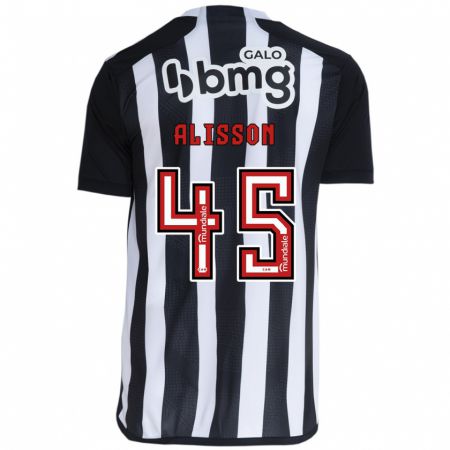 Kandiny Gyermek Alisson #45 Fehér Fekete Hazai Jersey 2024/25 Mez Póló Ing