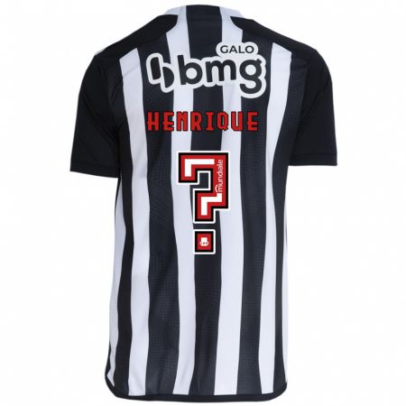 Kandiny Gyermek Bruno Henrique #0 Fehér Fekete Hazai Jersey 2024/25 Mez Póló Ing