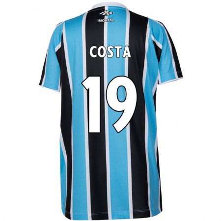 Kandiny Gyermek Diego Costa #19 Kék Fekete Fehér Hazai Jersey 2024/25 Mez Póló Ing