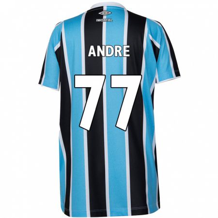 Kandiny Gyermek André Henrique #77 Kék Fekete Fehér Hazai Jersey 2024/25 Mez Póló Ing