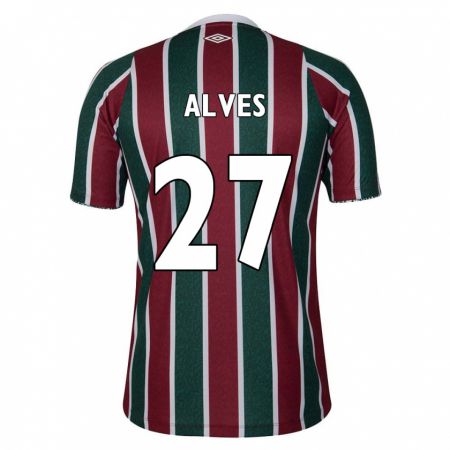 Kandiny Gyermek Felipe Alves #27 Zöld Barna Fehér Hazai Jersey 2024/25 Mez Póló Ing