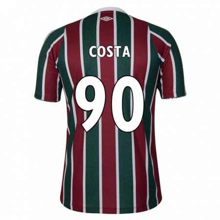 Kandiny Gyermek Douglas Costa #90 Zöld Barna Fehér Hazai Jersey 2024/25 Mez Póló Ing