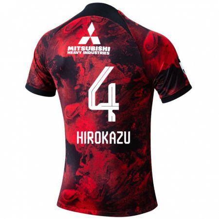 Kandiny Gyermek Hirokazu Ishihara #4 Piros Fekete Hazai Jersey 2024/25 Mez Póló Ing