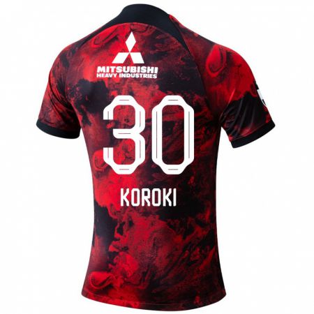 Kandiny Gyermek Shinzo Koroki #30 Piros Fekete Hazai Jersey 2024/25 Mez Póló Ing