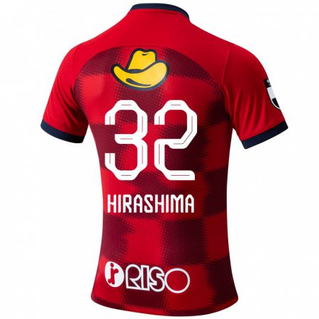 Kandiny Gyermek Daigo Hirashima #32 Piros Kék Fehér Hazai Jersey 2024/25 Mez Póló Ing