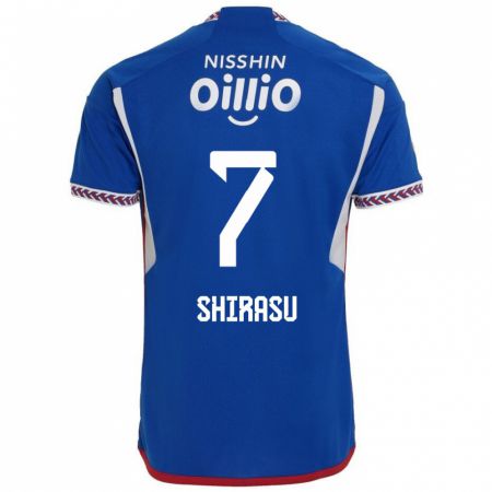 Kandiny Gyermek Kento Shirasu #7 Kék Fehér Piros Hazai Jersey 2024/25 Mez Póló Ing