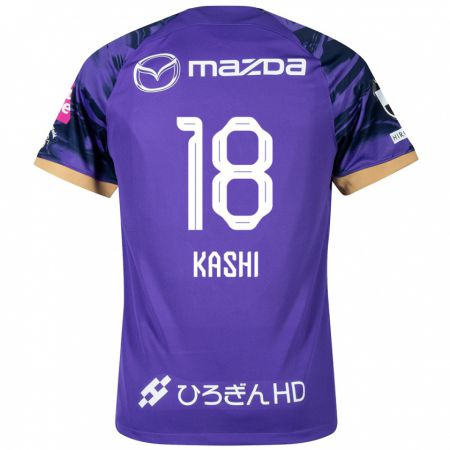 Kandiny Gyermek Yoshifumi Kashiwa #18 Lila Fehér Hazai Jersey 2024/25 Mez Póló Ing