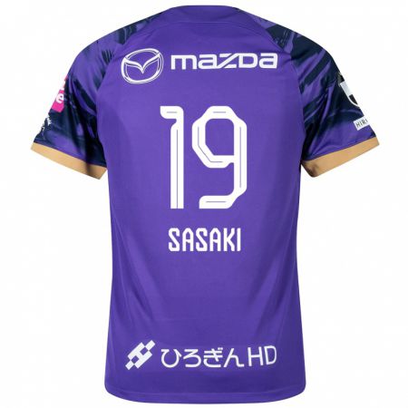 Kandiny Gyermek Sho Sasaki #19 Lila Fehér Hazai Jersey 2024/25 Mez Póló Ing