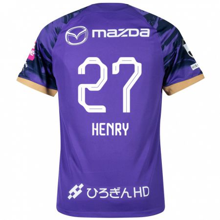 Kandiny Gyermek Osamu Henry Iyoha #27 Lila Fehér Hazai Jersey 2024/25 Mez Póló Ing