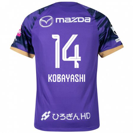 Kandiny Gyermek Shimon Kobayashi #14 Lila Fehér Hazai Jersey 2024/25 Mez Póló Ing