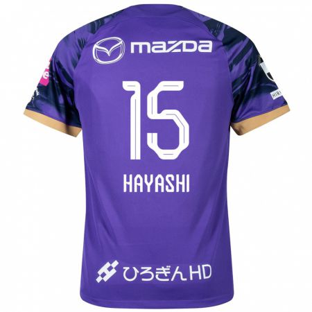 Kandiny Gyermek Shunta Hayashi #15 Lila Fehér Hazai Jersey 2024/25 Mez Póló Ing