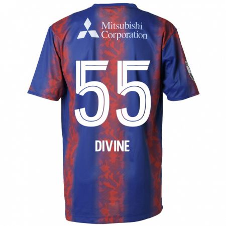 Kandiny Gyermek Divine Chinedu Otani #55 Kék Piros Hazai Jersey 2024/25 Mez Póló Ing