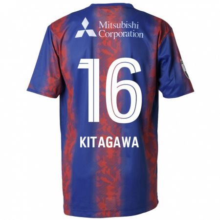 Kandiny Gyermek Rento Kitagawa #16 Kék Piros Hazai Jersey 2024/25 Mez Póló Ing