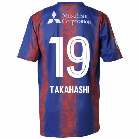 Kandiny Gyermek Yuya Takahashi #19 Kék Piros Hazai Jersey 2024/25 Mez Póló Ing