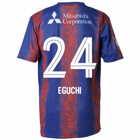 Kandiny Gyermek Kaito Eguchi #24 Kék Piros Hazai Jersey 2024/25 Mez Póló Ing