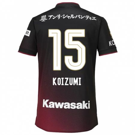 Kandiny Gyermek Fuga Koizumi #15 Fekete Piros Hazai Jersey 2024/25 Mez Póló Ing