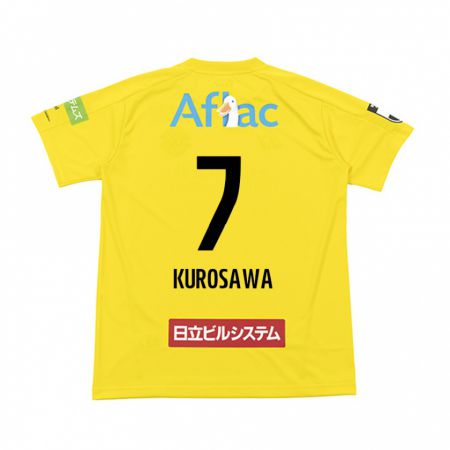 Kandiny Gyermek Shido Kurosawa #7 Sárga Fekete Hazai Jersey 2024/25 Mez Póló Ing