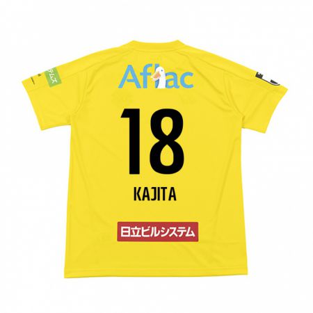 Kandiny Gyermek Kento Kajita #18 Sárga Fekete Hazai Jersey 2024/25 Mez Póló Ing