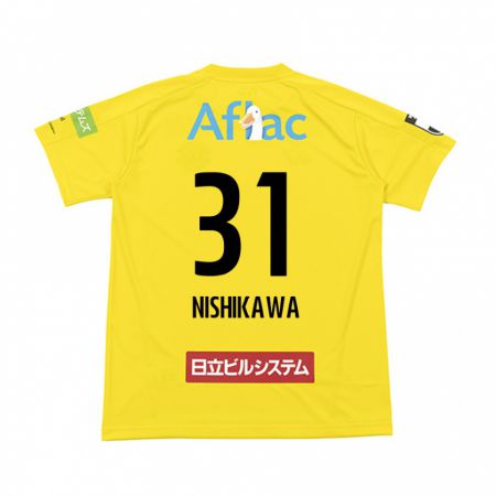 Kandiny Gyermek Genki Nishikawa #31 Sárga Fekete Hazai Jersey 2024/25 Mez Póló Ing