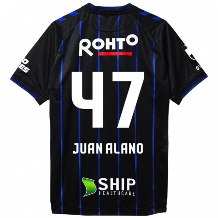 Kandiny Gyermek Juan Alano #47 Fekete Kék Hazai Jersey 2024/25 Mez Póló Ing