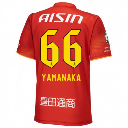 Kandiny Gyermek Ryosuke Yamanaka #66 Piros Fehér Sárga Hazai Jersey 2024/25 Mez Póló Ing