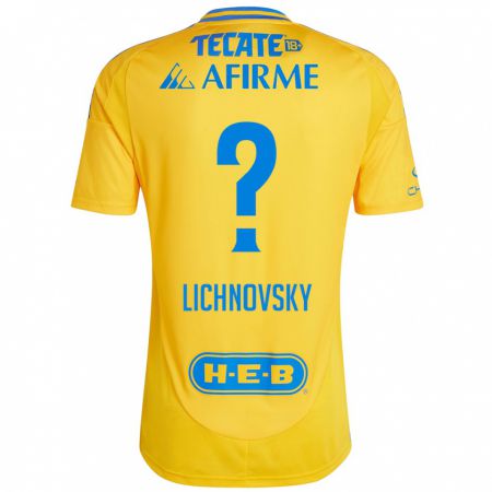 Kandiny Gyermek Igor Lichnovsky #0 Arany Sárga Hazai Jersey 2024/25 Mez Póló Ing