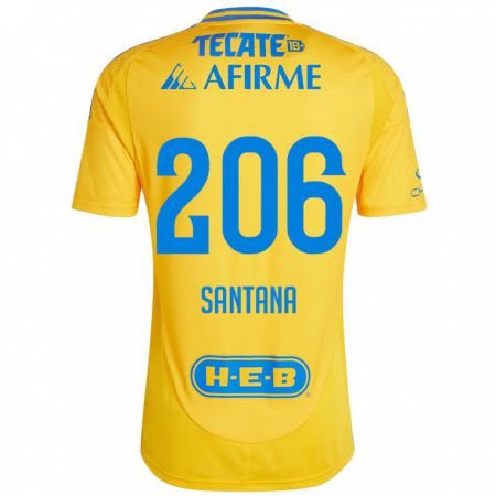 Kandiny Gyermek Joel Santana #206 Arany Sárga Hazai Jersey 2024/25 Mez Póló Ing