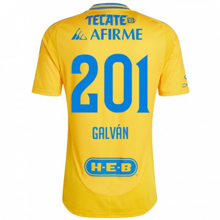 Kandiny Gyermek Isac Galván #201 Arany Sárga Hazai Jersey 2024/25 Mez Póló Ing